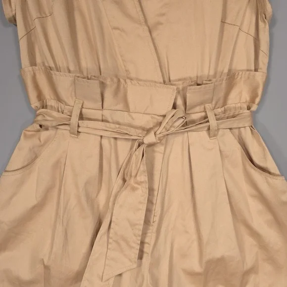 MARISSA WEBB Dixon Paper Bag‎ Sateen Romper Latte Size 10 Cotton